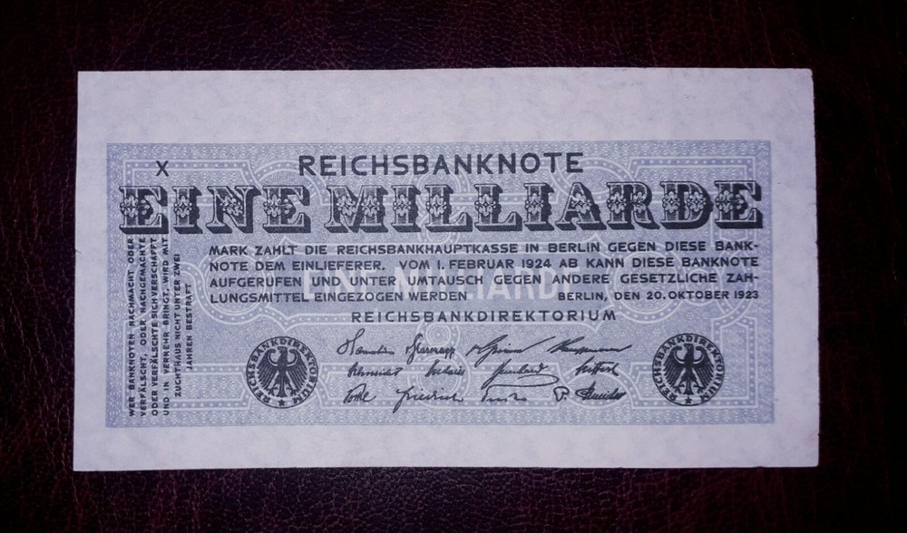 Germany "Weimar hyperinflation" 1 mlrd mark banknote,1923year(good condition)