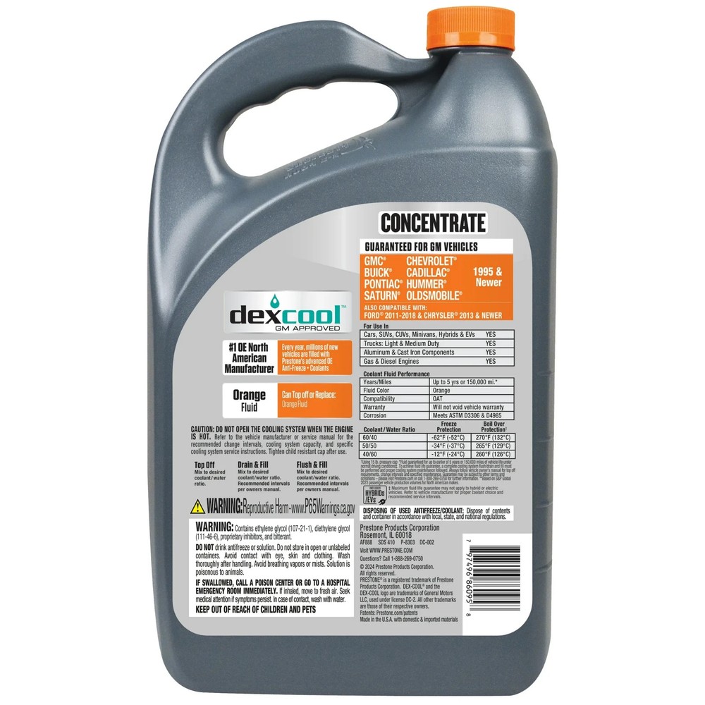 Prestone Dex-Cool Anitfreeze/Coolant Concentrate, 3 pack