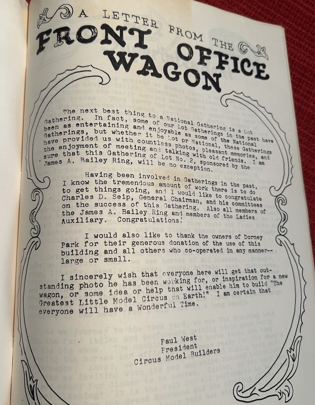 1967 CIRCUS MODEL BUILDERS PICTURE, PROGRAM, ETC.