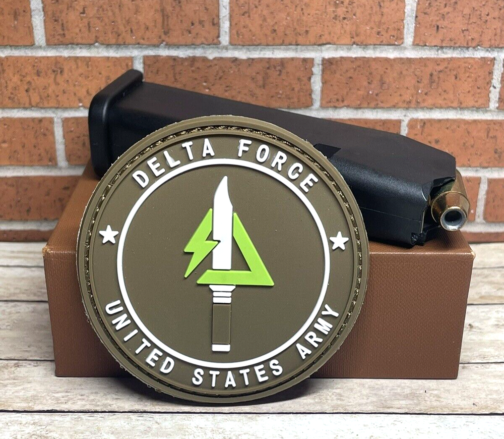 Tactical Morale Patch - PVC Delta Force Army Patch - Hook Loop Gun Patch