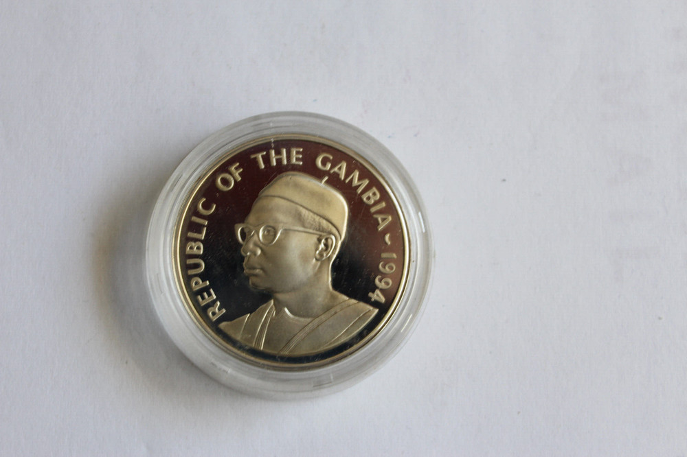 1994 GAMBIA 20 DALASIS SILVER PROOF COIN
