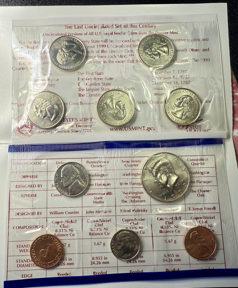 1999 U.S. Mint Uncirculated Set – Philly Mint with State Quarters