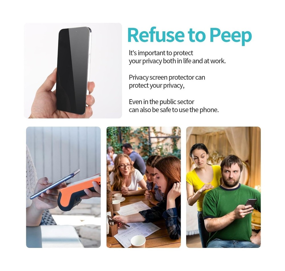 PEHAEL 3+3 Pack for iPhone 17 Pro Max Privacy Screen Protector with Camera Le...