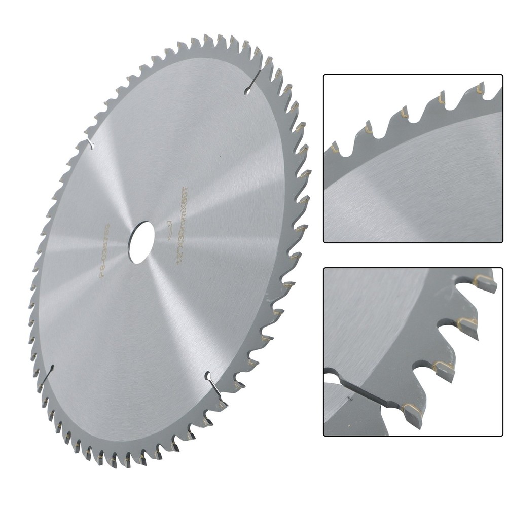 Professional 12"×30mm×60T Circular Blade - Fast Cutting for DIY Projects, Silver