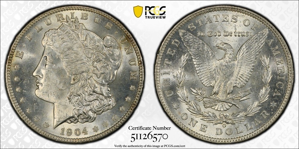 1904 O Morgan Silver Dollar PCGS MS-63