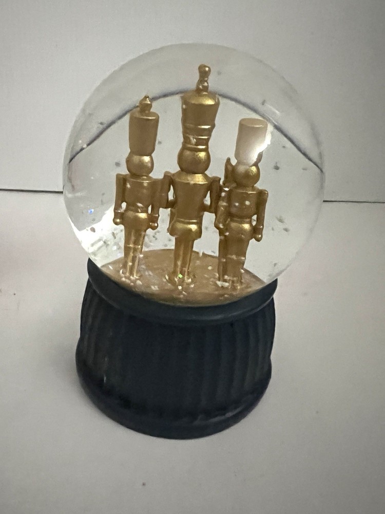 Joyward Gold Nutcrackers Snow Globe, 5.4 in