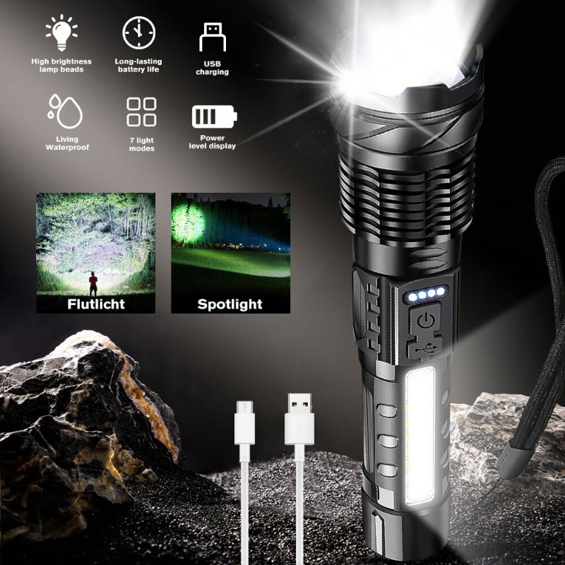 35000000 Lumen Super Bright LED Tactical Flashlight Rechargeable Work Light Lot