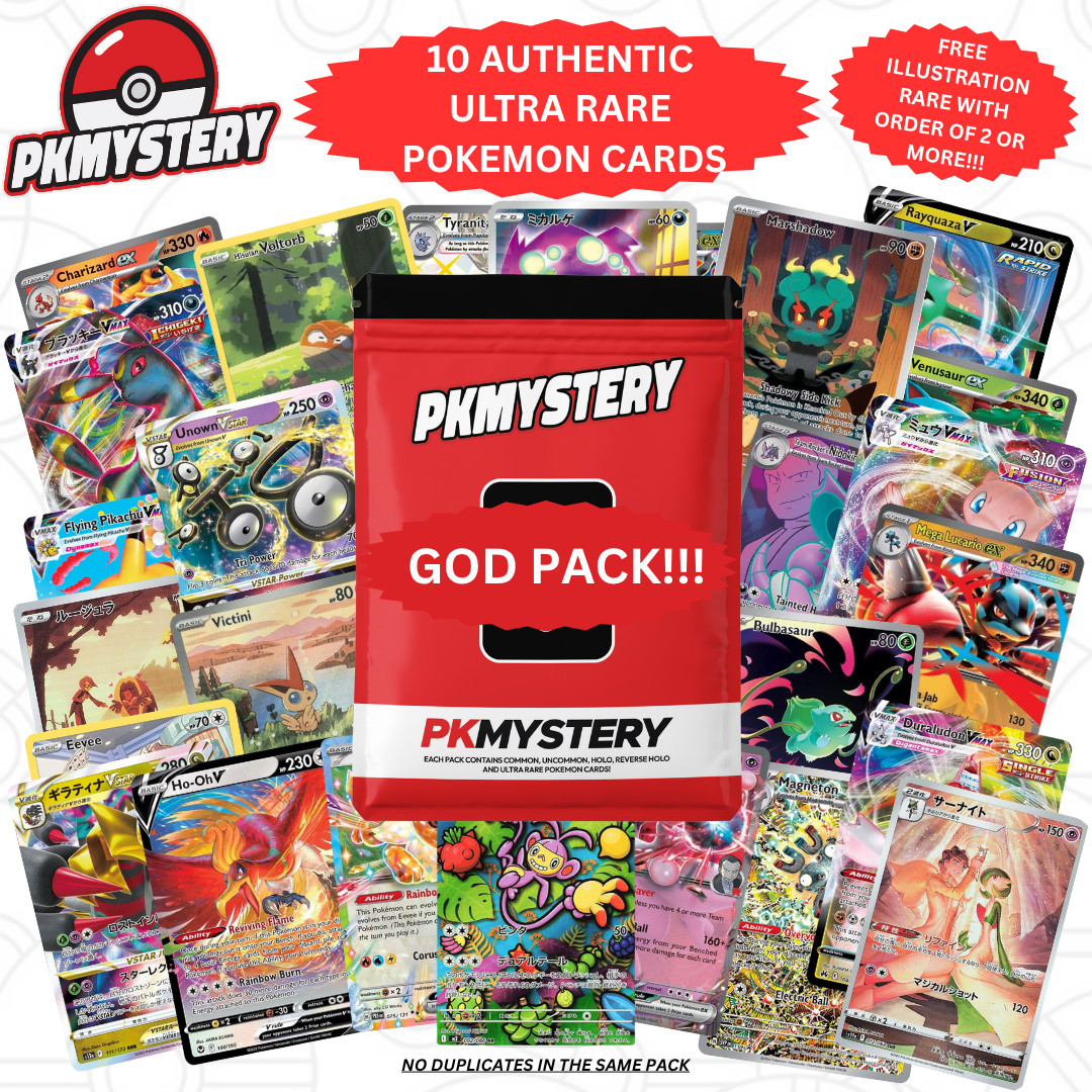 Pokemon Mystery GOD Pack! 10 GUARANTEED HITS!!! (Great Gift for Collector!)