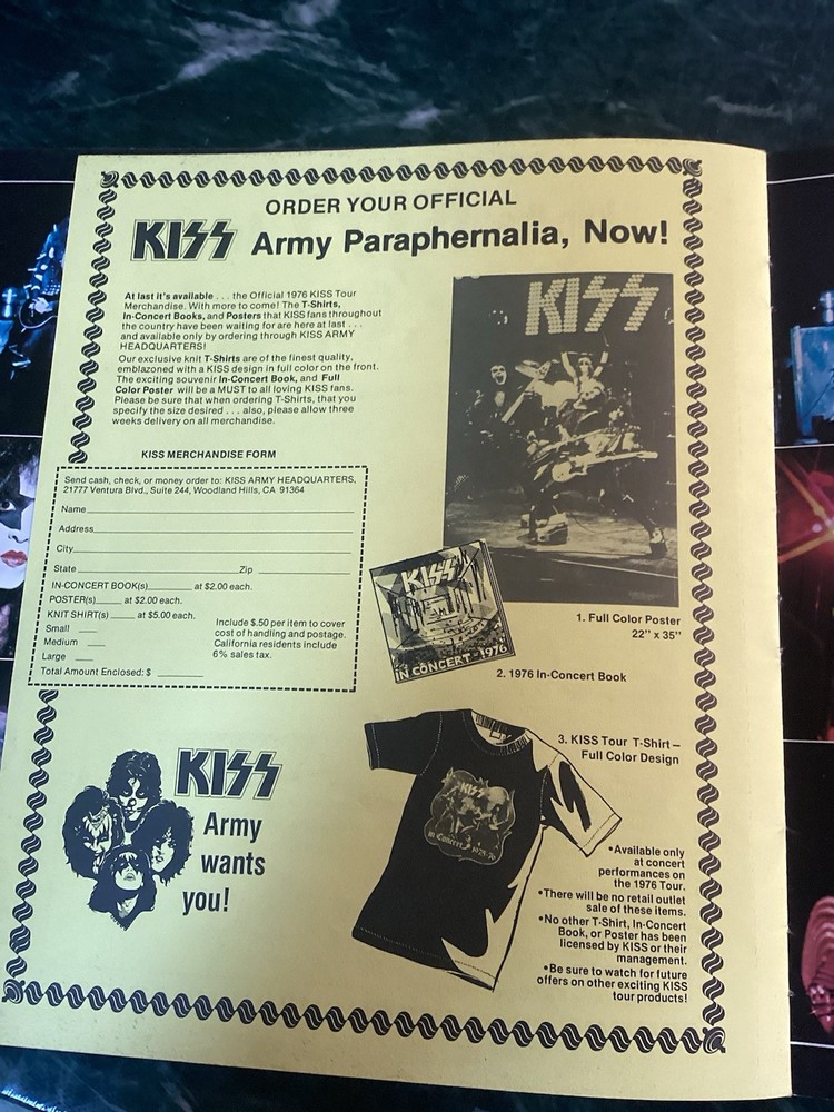 KISS on Tour 1976 Program Original Vintage Gene Paul Ace Peter
