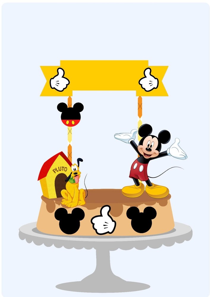 Personalized Mickey Mouse Cake Topper