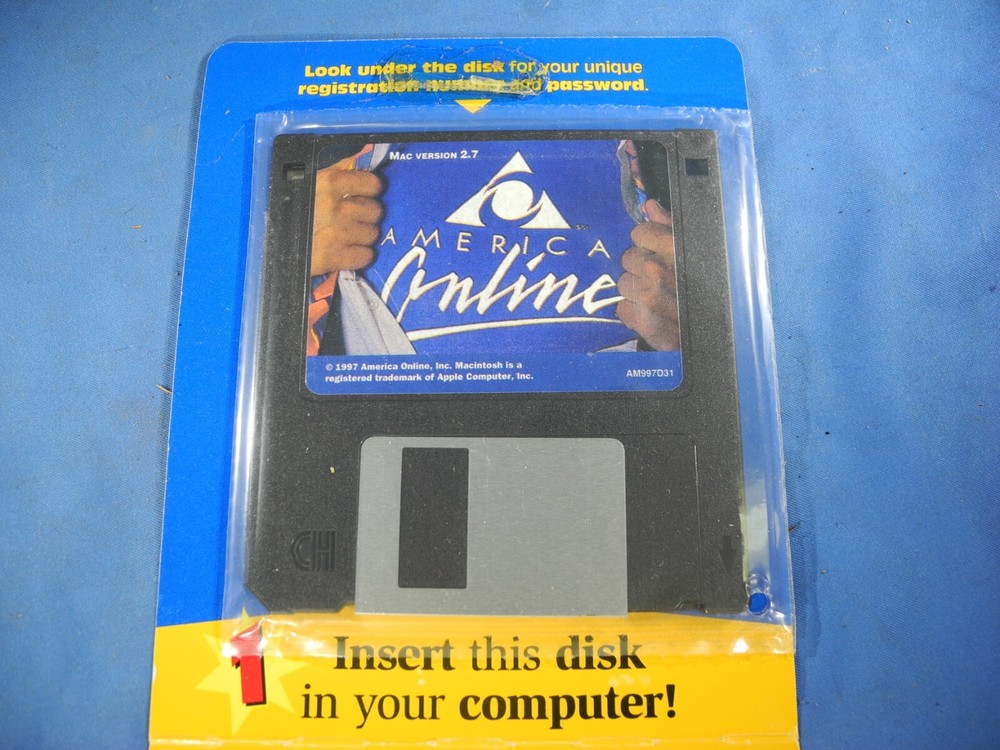 America Online AOL 3.5" Floppy Disk - Mac - Macintosh - Version 2.7 - NEW Sealed