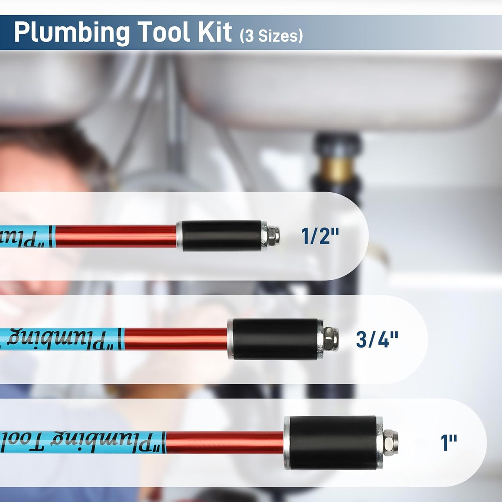 Professional Plumbing Plug Tool Kit for Quick Pipe Repairs - 3 Tools Included