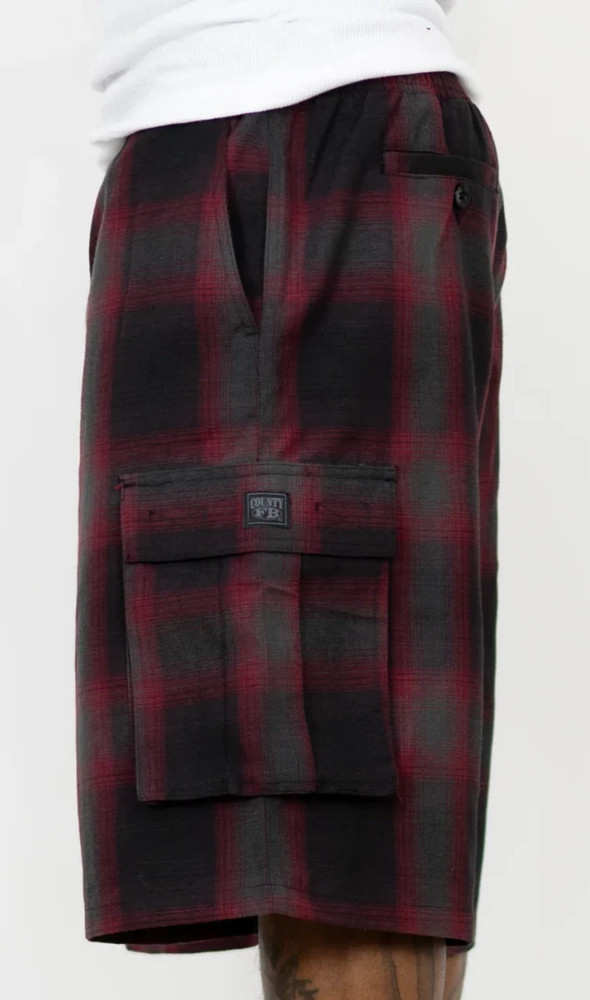 FB County Cargo Checker shorts short black Black Red Grey