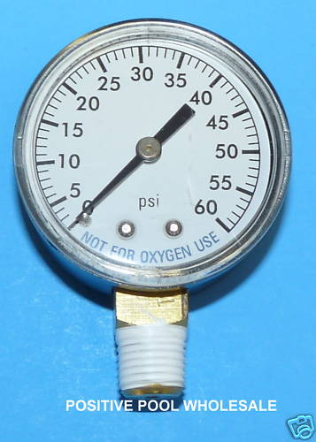 Pool Spa Filter Pressure Gauge 0-60 psi 1/4" Side Bottom Mount