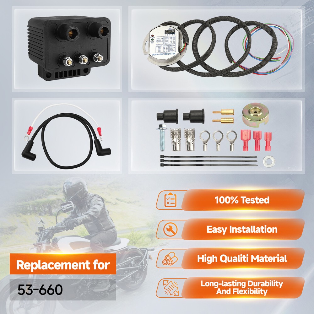For Harley Big Twin Evo XL 53-660 Ultima Single Fire Programmable Ignition Kit