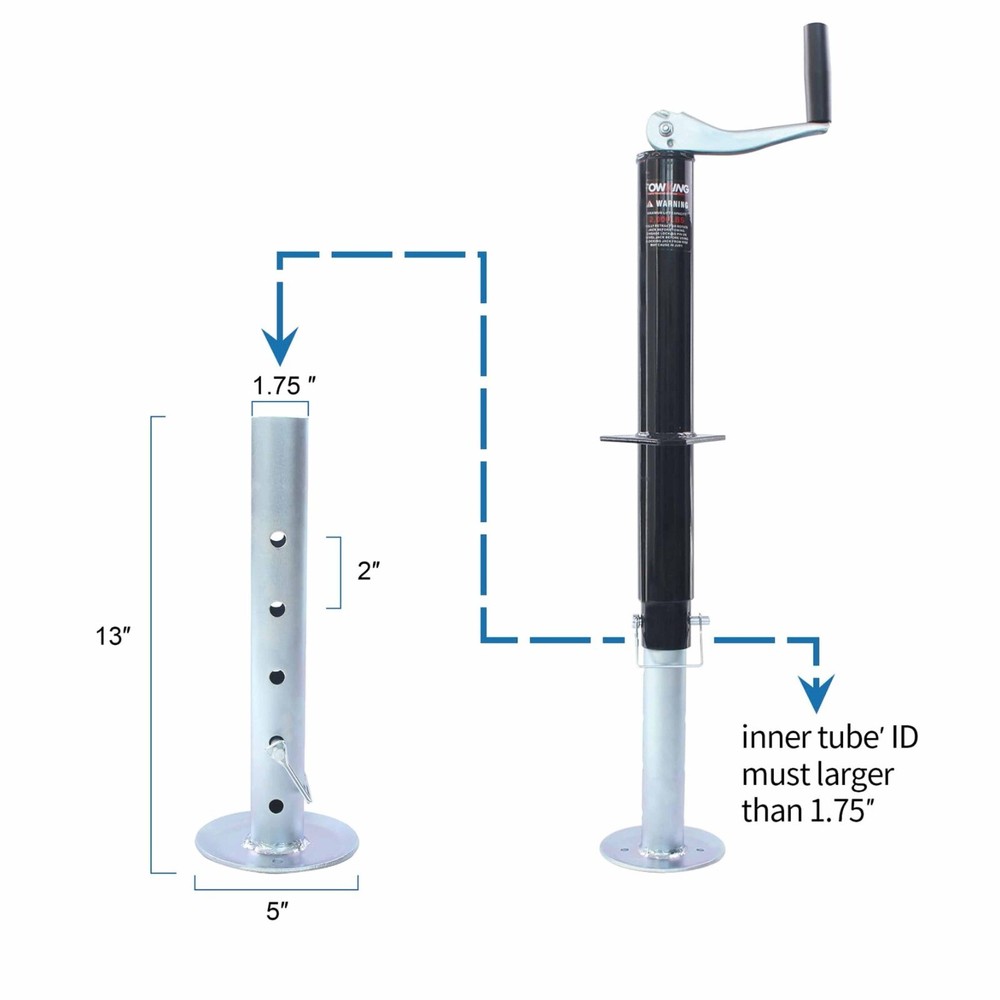 Trailer Jack Foot Base – 2,000 lb Capacity – Rustproof, for A-Frame Jacks