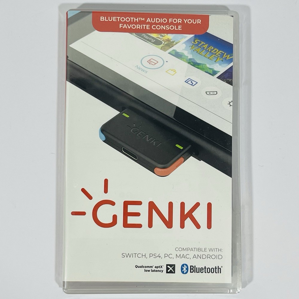 GENKI Bluetooth 5.0 Audio Adapter COMBO for Nintendo Switch, PS4, MAC, Android