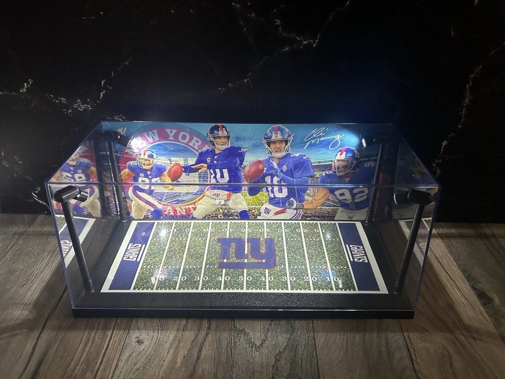Eli Manning/ Strahan- New York Giants Custom Mini Helmet Display With LED