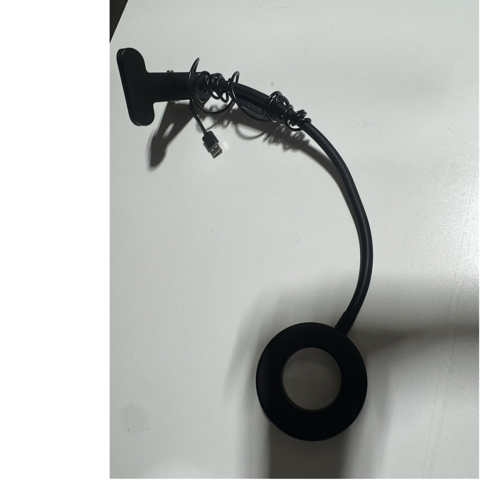 LED Ring Light Clip-on Flexible Neck USB Powered Black Studio Lighting, 1 Unit