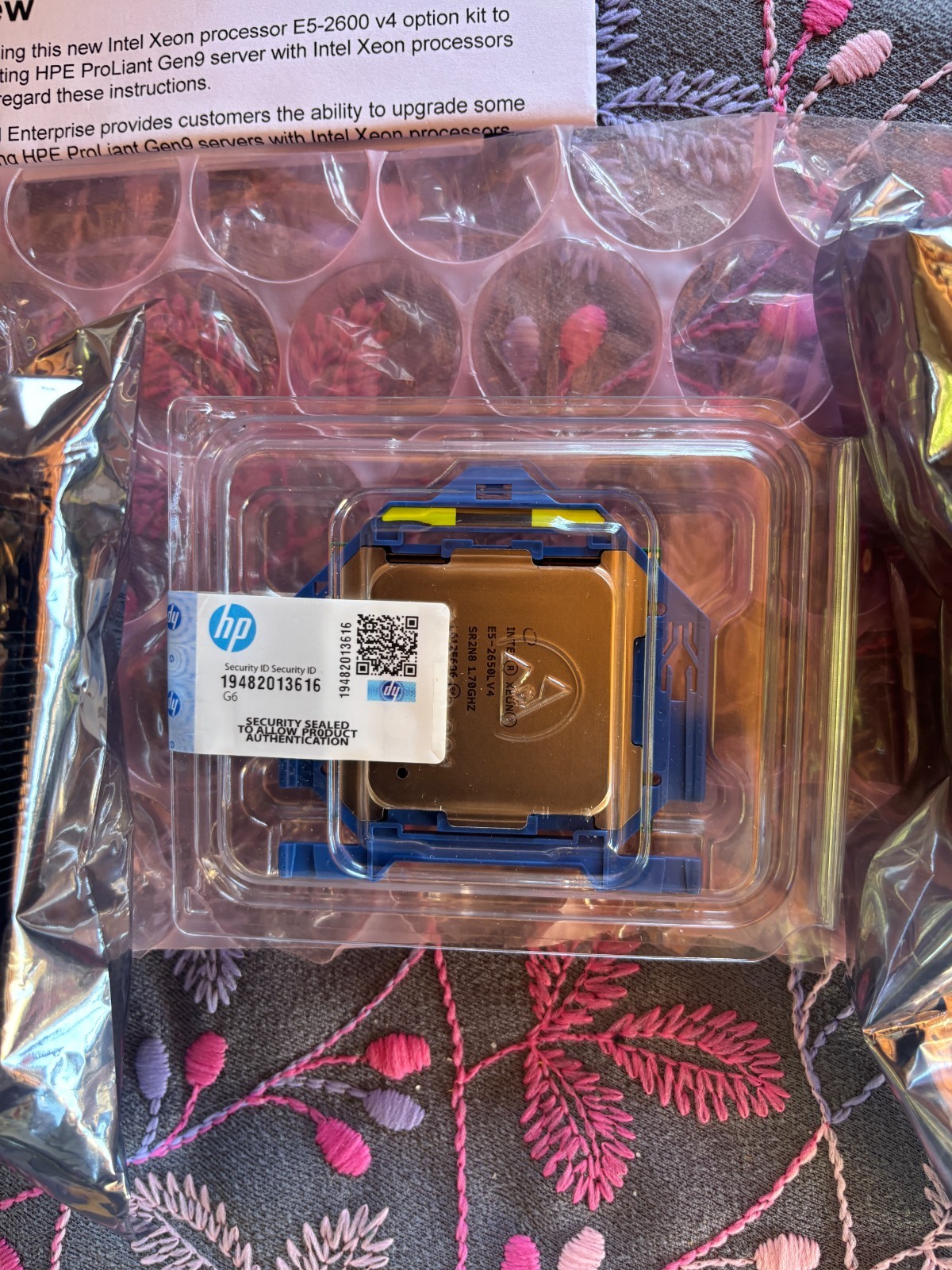 HPE DL360 Gen9 Xeon E5-2650Lv4 1.7GHz 35MB 65W Processor Kit SERVER 818166-B21