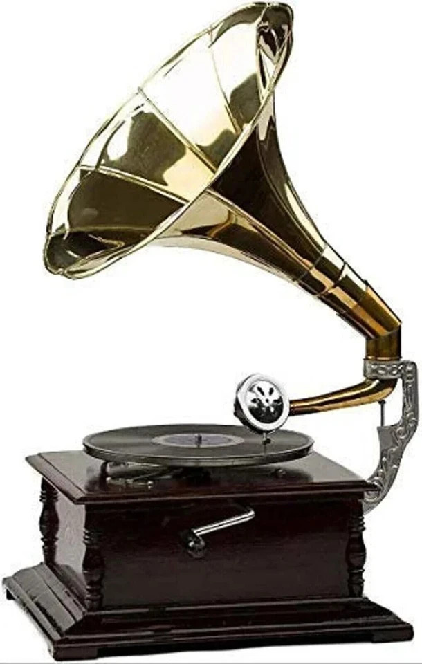 Antique HMV Gramophone Fully Functional Working Phonograph, win-up record player