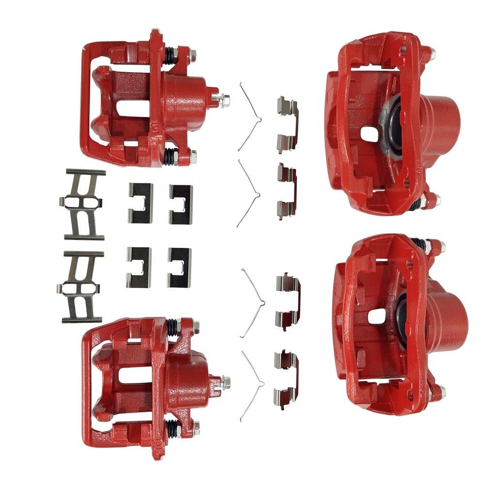 4Pcs Front & Rear Disc Brake Calipers w/Bracket Kit for 2003-2011 Honda Element
