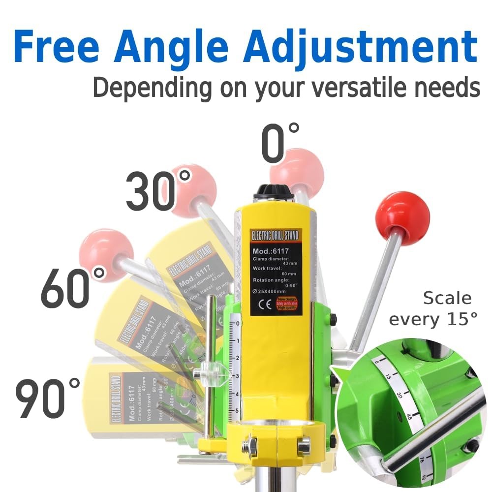Drill Press Floor Stand for Hand Drill, Vertical Workbench, Adjustable Univer...