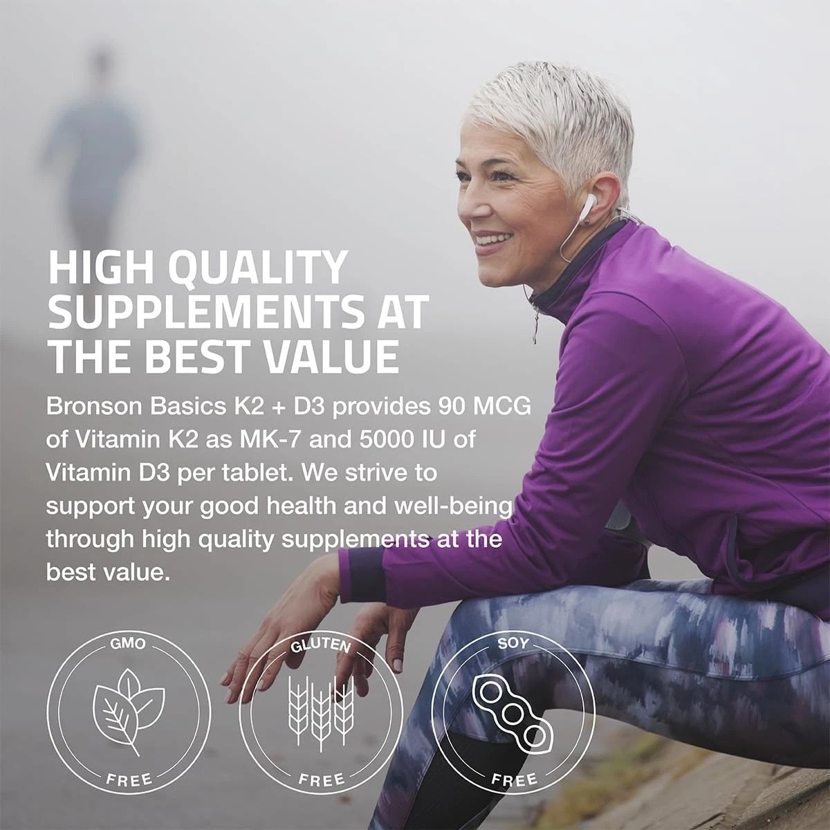 Bronson Vitamin K2 D3 (MK7) Supplement Non-GMO Formula 120 Count (Pack of 1)