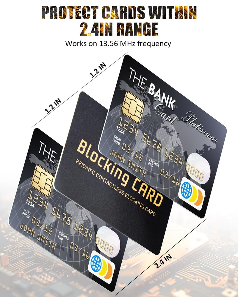 Linmxiy RFID Blocking Card 10 pack,One Protects Credit Size, Black