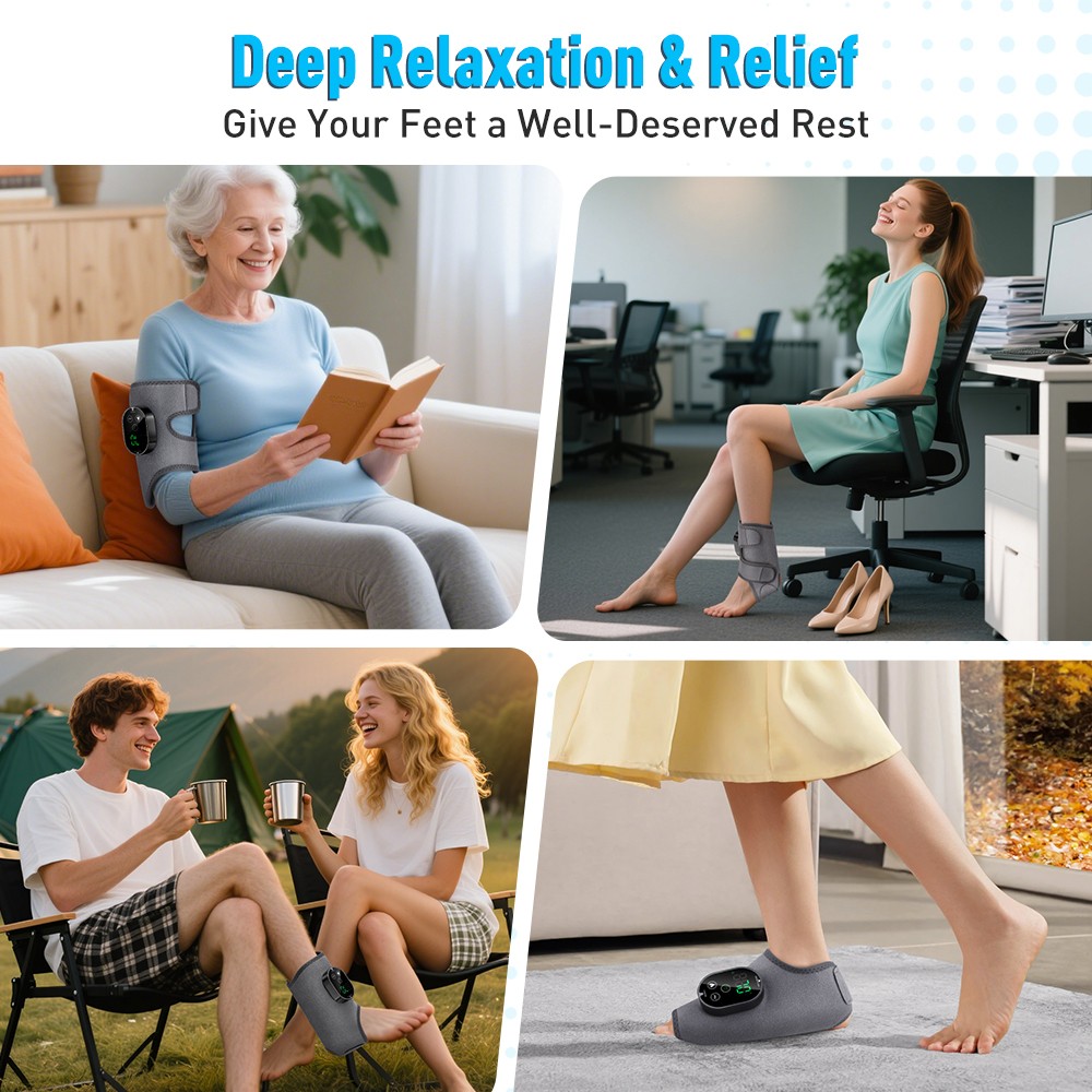Cordless Foot & Ankle Massager with Heat and Vibration