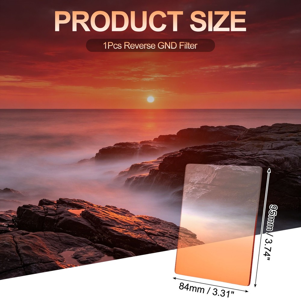 Reverse GND Filter Graduated Neutral Density Lens Filter, Orange