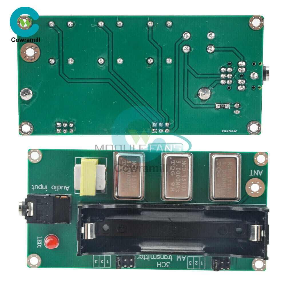 3Channels AM Transmitter 1MHz 3MHz 5MHz Finished Board w/ Antenna & Audio Cable