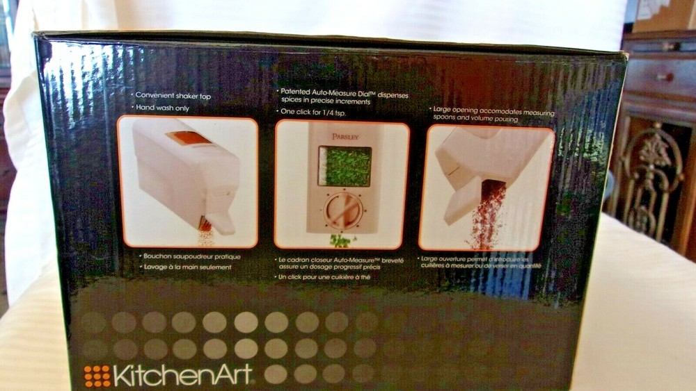 NEW Kitchen Art SELECT-A-SPICE Adjust-A-Spoon Carousel White