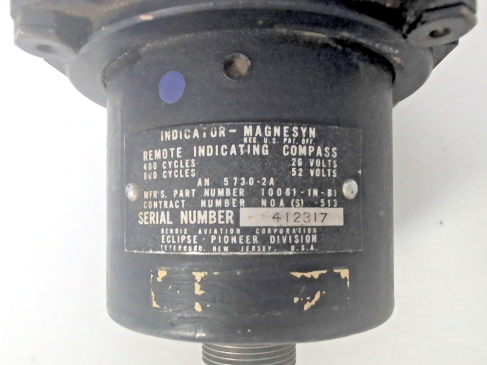 BENDIX MAGNESYN INDICATOR P/N 10061-1N-B1 REMOTE INDICATING COMPASS