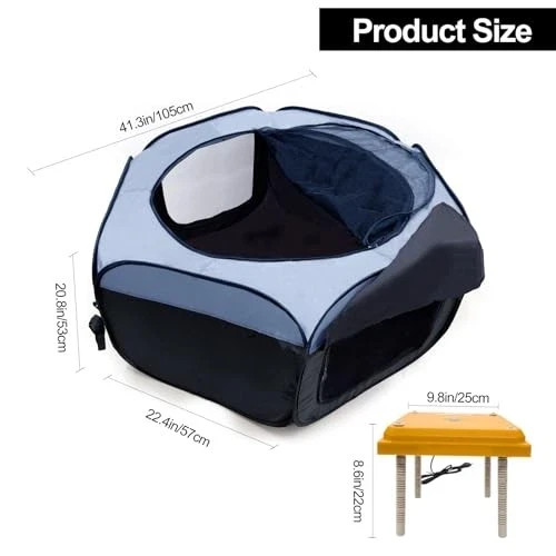 Brooder Box for Chick Starter Brooder Box Set of 6(Blue)Heating Plate Included