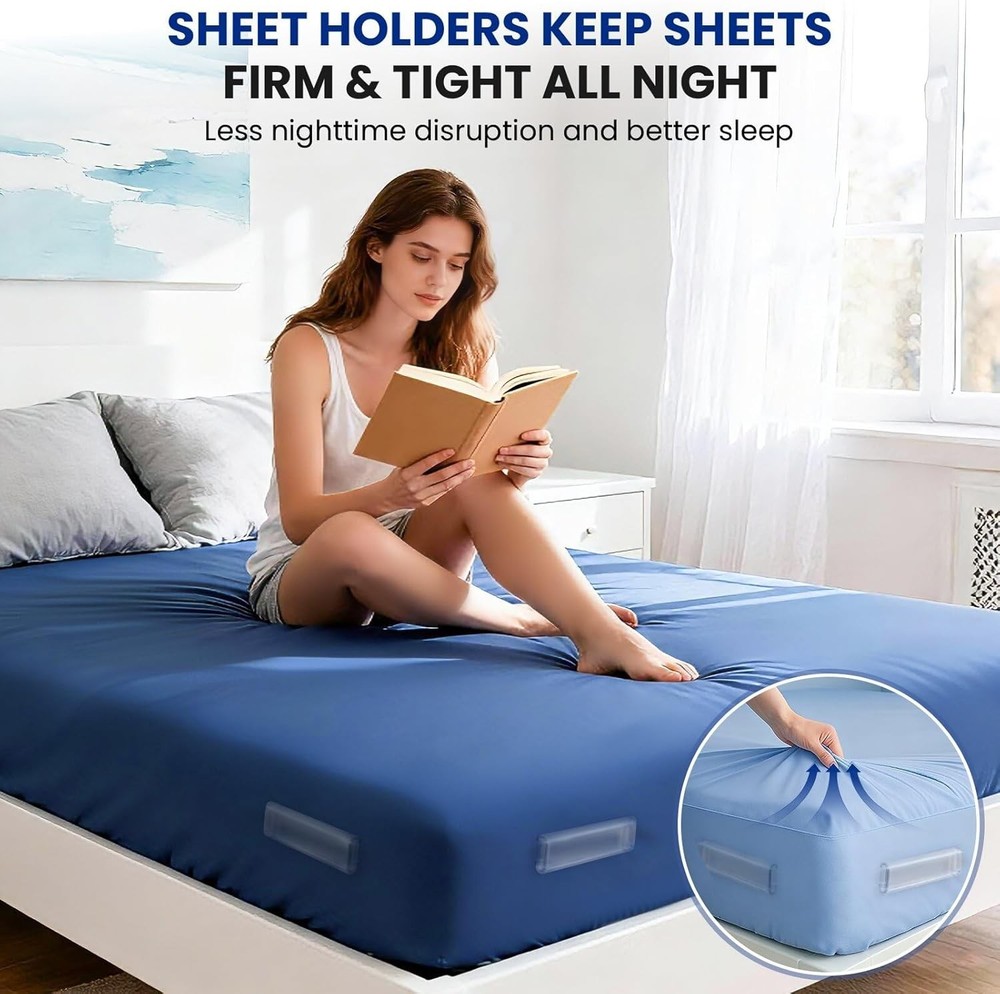 Bed Sheet Holders 4 Pack Fitted Sheet Clips Corners Lock Grippers Universal
