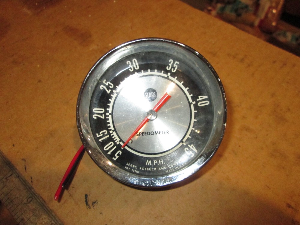 Sears Universal Flush Mount Speedometer Gauge