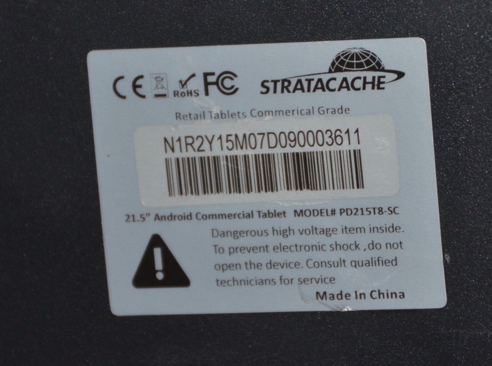 Stratacache 21.5" Android Commercial Tablet Model PD215T8-SC__PLEASE READ.