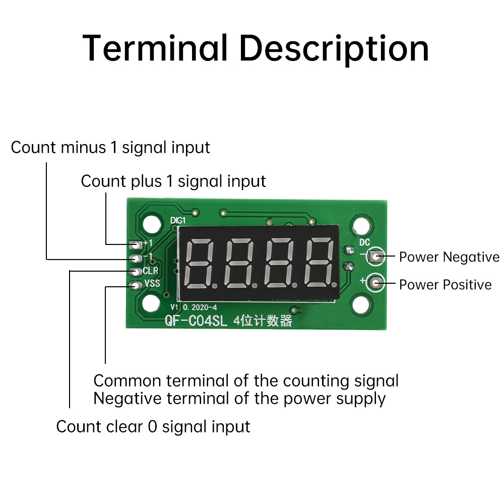 DC4-40V 0-9999 Electronic Digital Counter Module With Power Cut Memory Function
