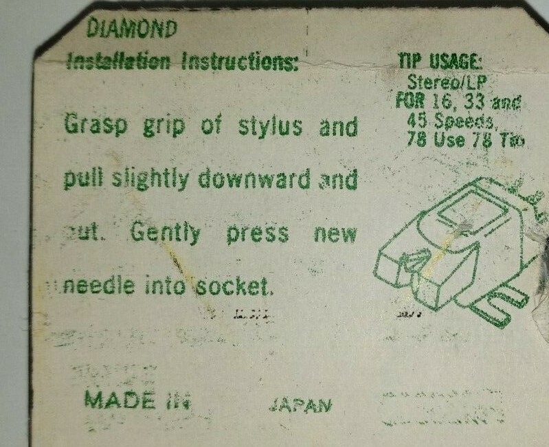 Diamond Turntable Needle Part#3044