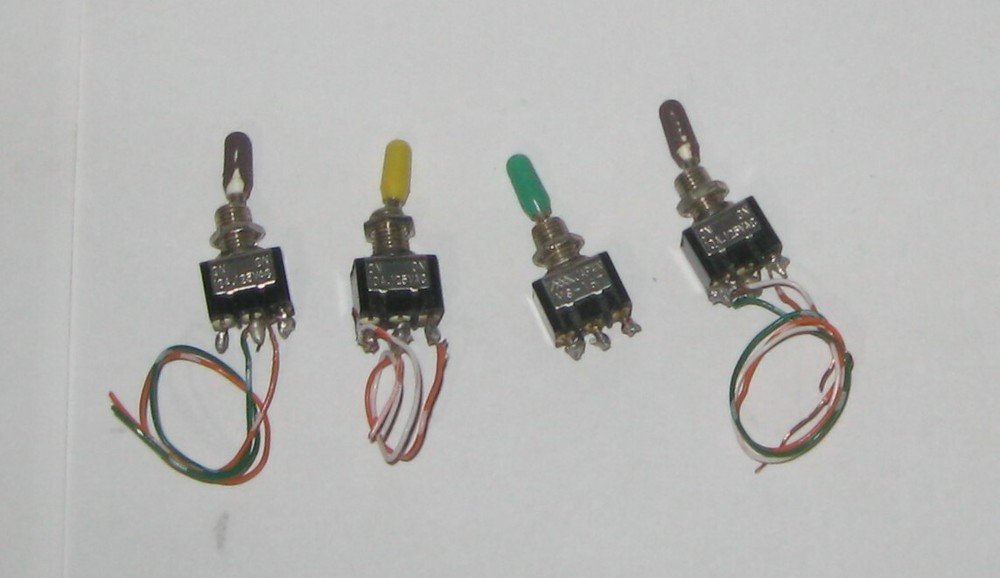 panel mount bat handle toggle switches (1) 3 & (3) 2 position-10 amp 125 volt AC