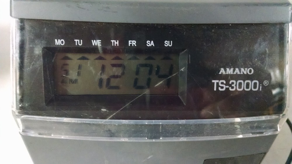 Amano TS-3000i Automatic Time Sync Web Clock WITH ATTACHED POWER CORD TESTED