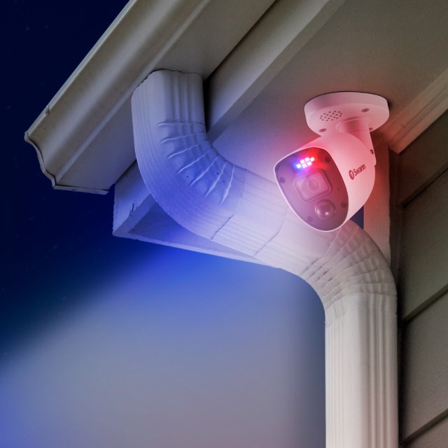 4pack Swann 4K Add-On DVR Bullet Security Camera System with Sensor Spotlight