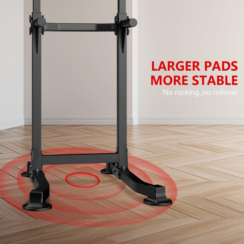 Pull Up Bar Dip Bar Squat Rack Workout Dip Station Height Adjustable Free