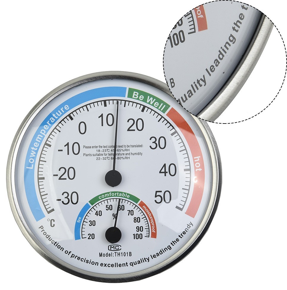 Thermometer Classroom Garden ABS Diameter 13cm Range: -30-50° Range: