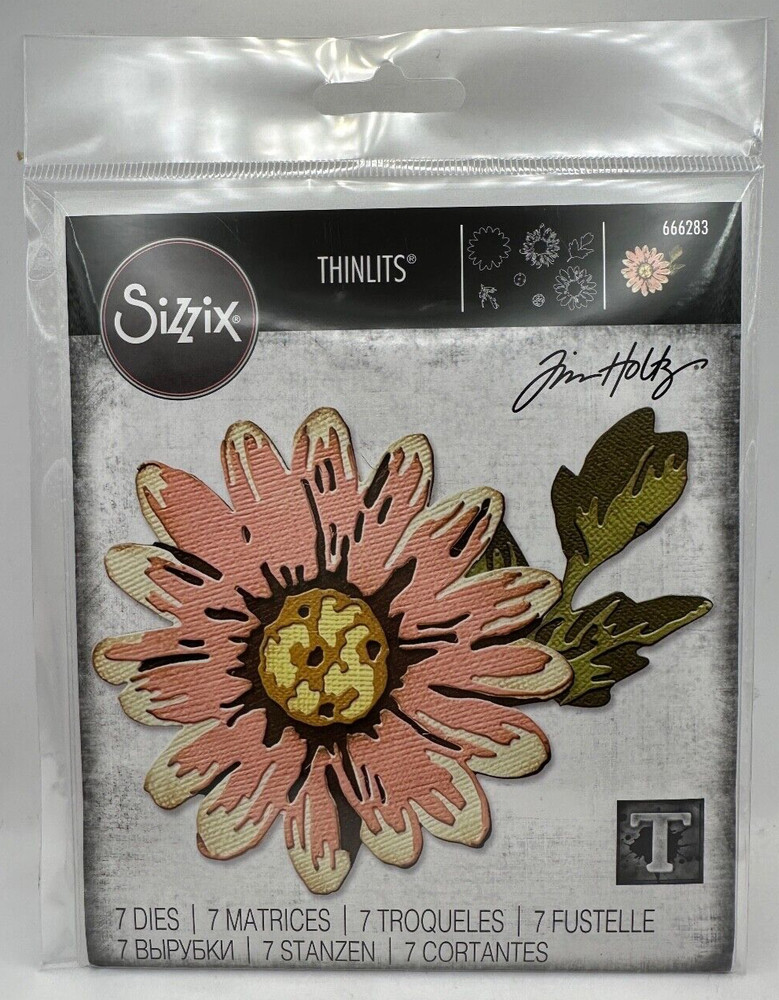 Sizzix Tim Holtz Thinlits Die BLOSSOM Flowers 7 Dies 666283