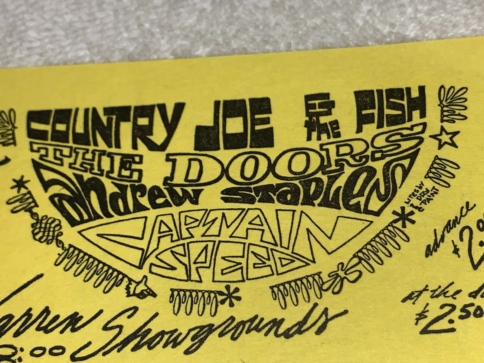 THE DOORS ORIGINAL 1967 UNUSED TICKET JIM MORRISON SANTA BARBARA Ephemera USA