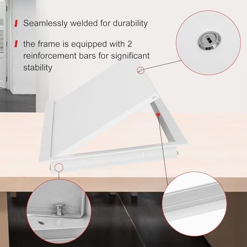 Thick 1mm 12x24 Drywall Access Panel - Durable Ceiling & Attic Door, Screwdriver