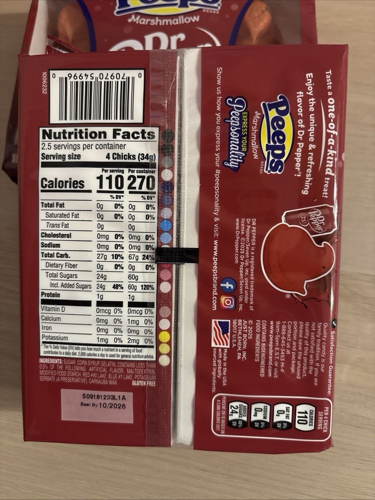 Peeps, Dr Pepper flavor marshmallow Easter Candy Fresh 2Pack