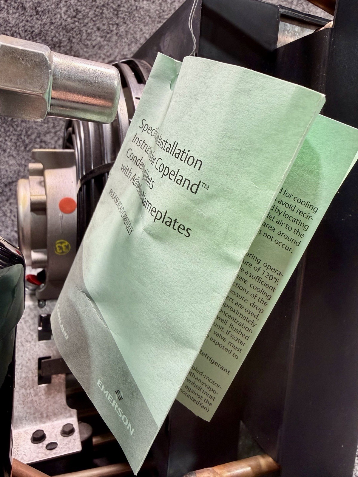 Copeland M6EM-0020-IAA-028 Condensing Unit R404A, 1/6 HP, 115V, ASE12C4E-IAA-103